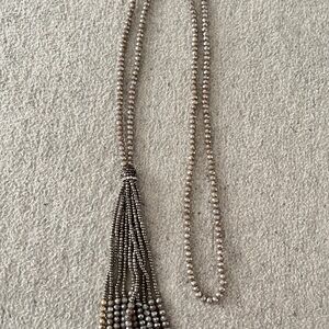 Elegant Silver Beaded Necklace